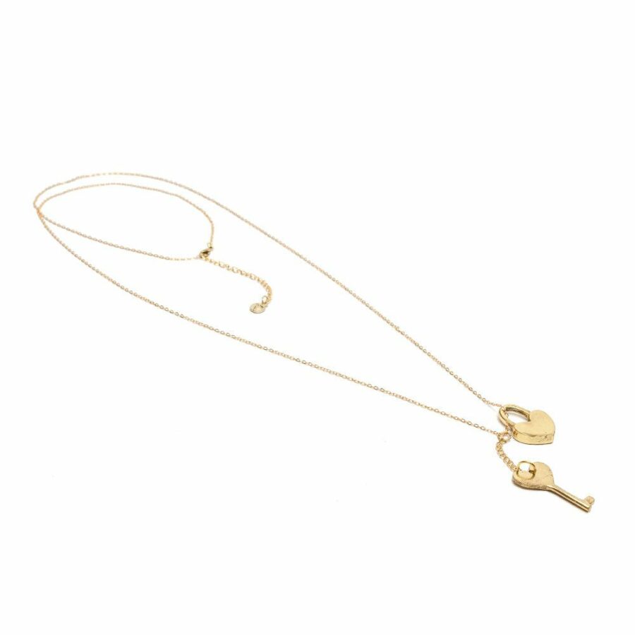 Collana catena con lucchetto e chiave