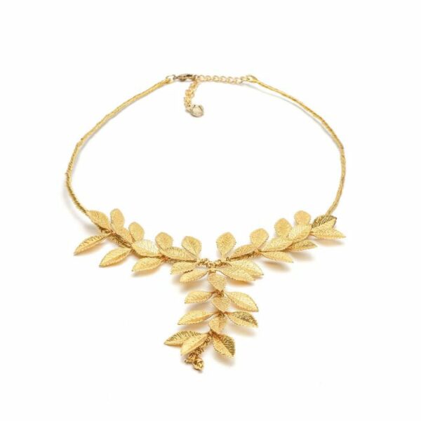 Collana corta micro foglie